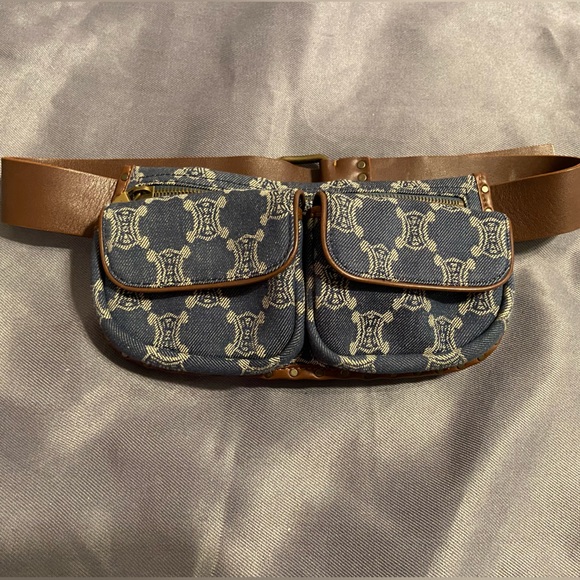 Vintage Celine Macadam Denim Waist Bag - Picture 2 of 16